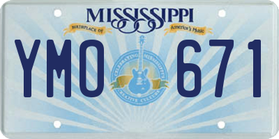MS license plate YMO671
