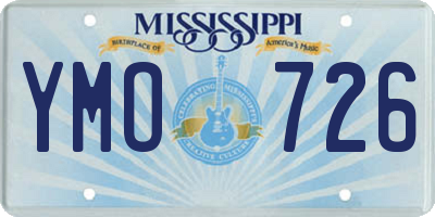 MS license plate YMO726