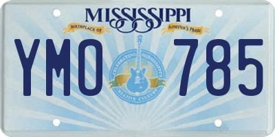 MS license plate YMO785