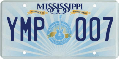 MS license plate YMP007