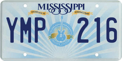 MS license plate YMP216