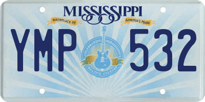 MS license plate YMP532