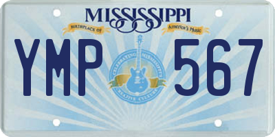 MS license plate YMP567