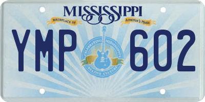 MS license plate YMP602