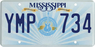 MS license plate YMP734