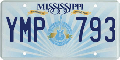 MS license plate YMP793