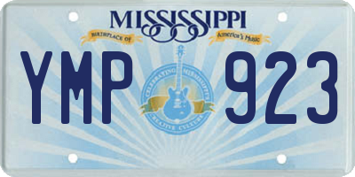 MS license plate YMP923