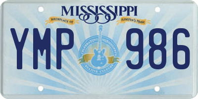 MS license plate YMP986