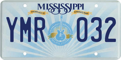 MS license plate YMR032