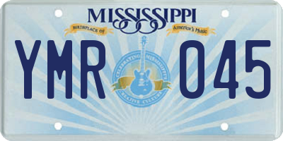 MS license plate YMR045