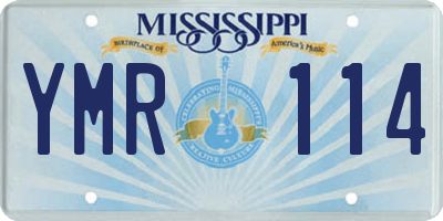 MS license plate YMR114