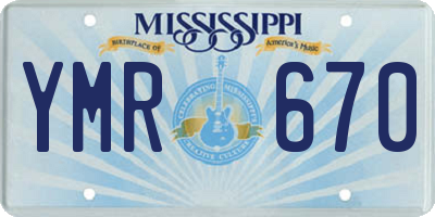 MS license plate YMR670