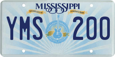 MS license plate YMS200