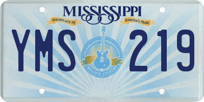 MS license plate YMS219