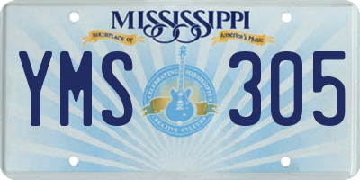 MS license plate YMS305