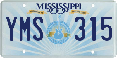 MS license plate YMS315