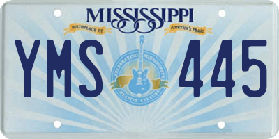 MS license plate YMS445