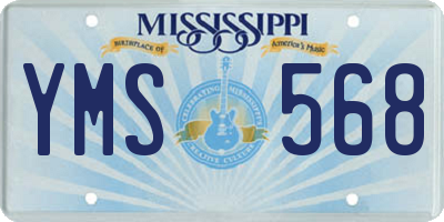 MS license plate YMS568
