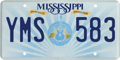 MS license plate YMS583