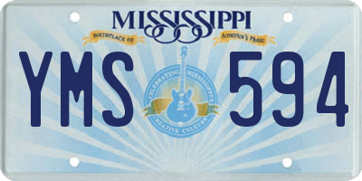 MS license plate YMS594