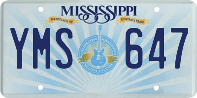 MS license plate YMS647