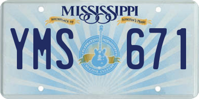 MS license plate YMS671