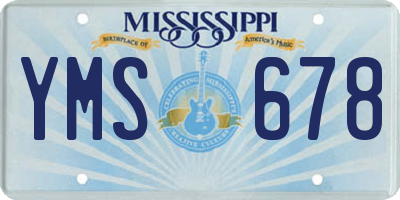 MS license plate YMS678