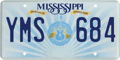MS license plate YMS684