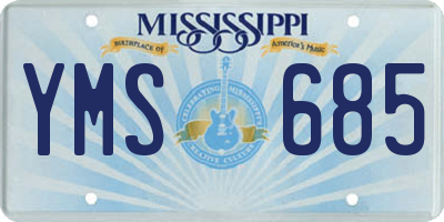 MS license plate YMS685