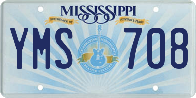 MS license plate YMS708