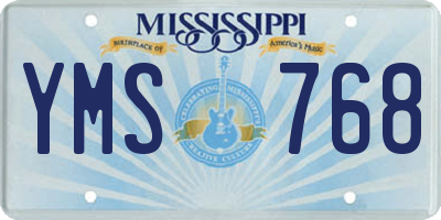 MS license plate YMS768