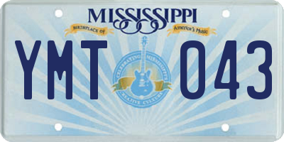 MS license plate YMT043
