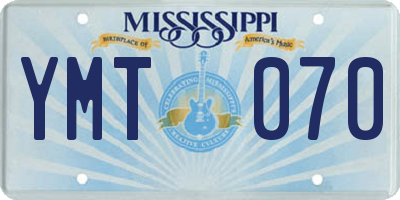 MS license plate YMT070