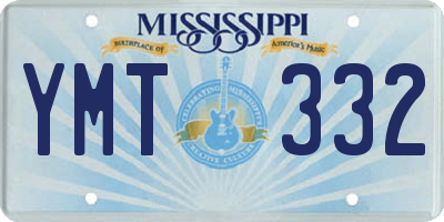 MS license plate YMT332