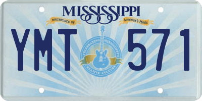MS license plate YMT571