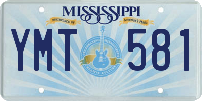 MS license plate YMT581