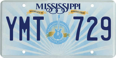 MS license plate YMT729