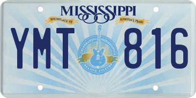 MS license plate YMT816