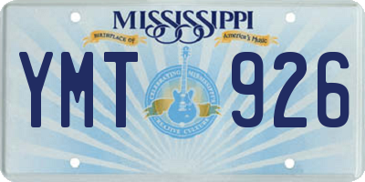 MS license plate YMT926