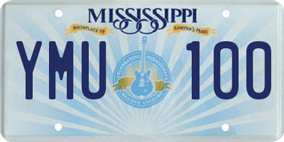 MS license plate YMU100