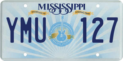 MS license plate YMU127