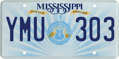MS license plate YMU303