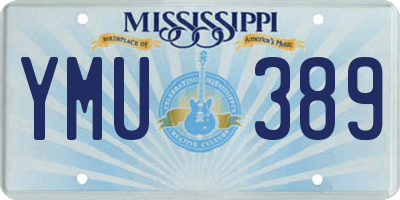 MS license plate YMU389