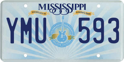 MS license plate YMU593