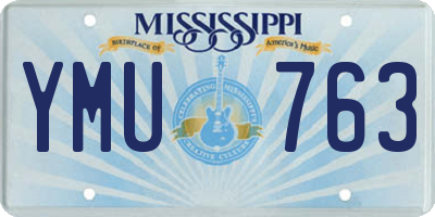 MS license plate YMU763