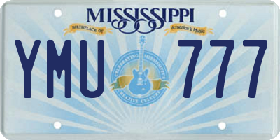 MS license plate YMU777