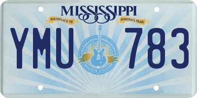 MS license plate YMU783