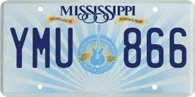 MS license plate YMU866