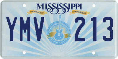 MS license plate YMV213