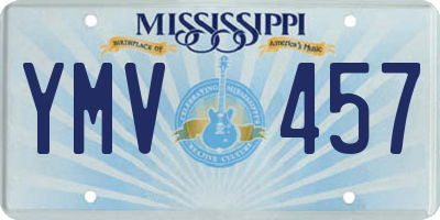 MS license plate YMV457